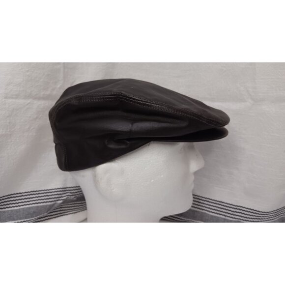 Sima International Brown Leather USA Large United Hatters Cap Newsboys Vintage H - Picture 3 of 11